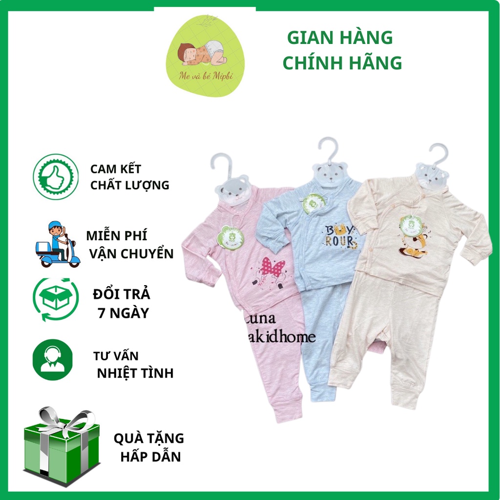 Quần áo sơ sinh Mipbi CHÍNH HÃNG dài tay chất liệu sợi tre cao cấp. Bộ quần áo dành cho trẻ sơ sinh
