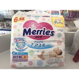 [HẢI PHÒNG] Tã bỉm Meries cộng miếng dán NB90+6