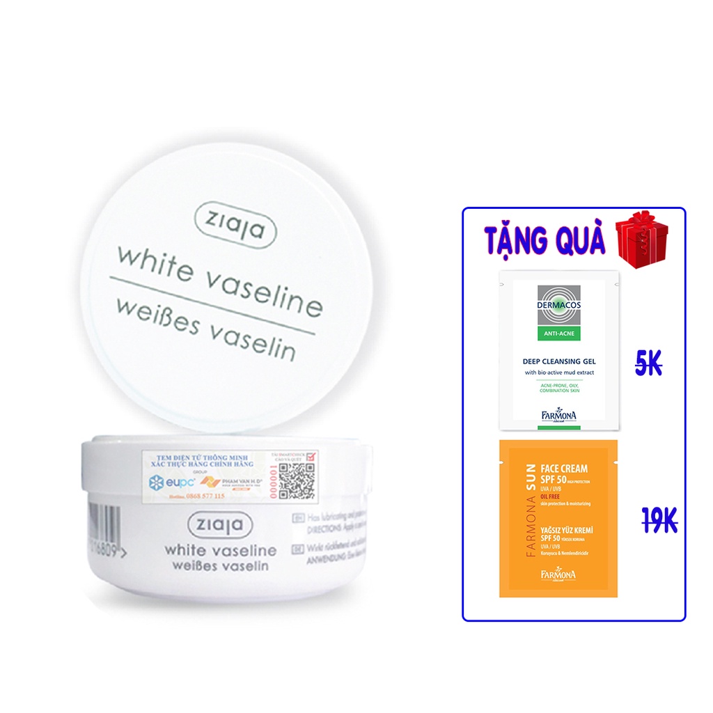 Ziaja White Vaseline 30ml - Sáp Vaseline dưỡng tái tạo da