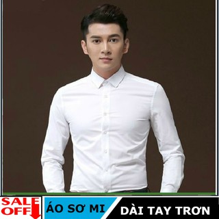 [Freeshipxtra] Áo Sơ mi Nam trắng trơn chuẩn soái ca cao cấp