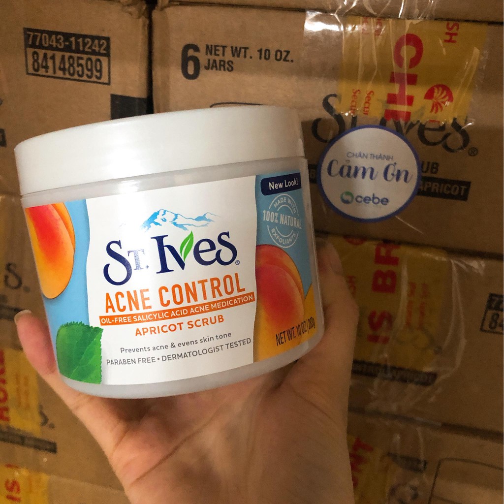 Tẩy tế bào chết toàn thân St.Ives Acne Control Apricot Scrub (283g)