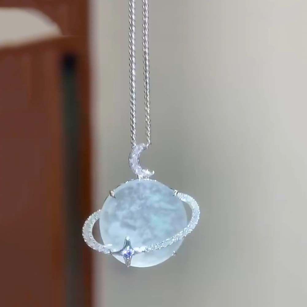 Vòng cổ MặT Trăng Và Ngôi Sao ĐíNh Đá Sang TrọNg|Vòng cổ Mặt Hình Hành Tinh Màu Sắc Phong Cách Hàn Quốc