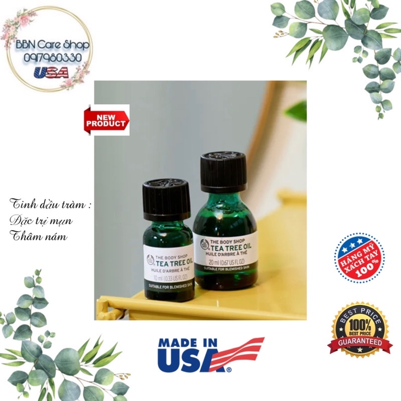 Tinh Dầu Tràm Trà Cho Da Mụn Tea Tree Oil 10ML (15%) [hàng Mỹ]