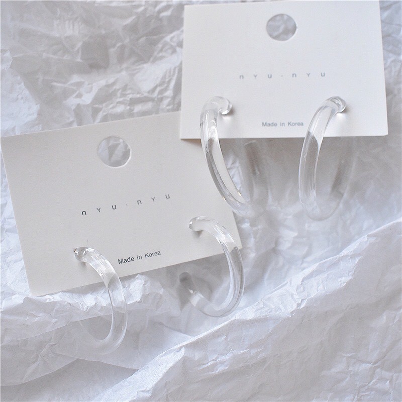 Khuyên Tai Tròn Trong Suốt Cá Tính Độc Đáo Hợp Thời Trang 2021 Cho Nữ A617