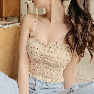 XJ-Áo dây camisole hoạ tiết hoa nữ tính