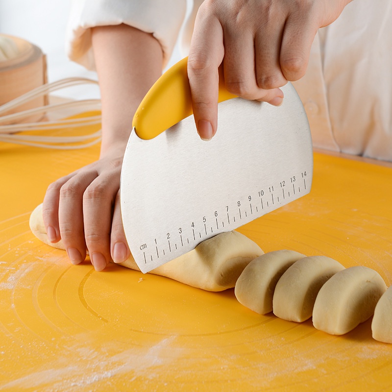 Thảm nhào bột chống dính làm bánh Silicone 3 món màu vàng