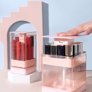 Hộp đựng son môi nâng lên hạ xuống cao cấp, mở tự động, chống bụi, chống nước, sức chứa 8 đến 12 ô