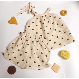 Set yếm bé gái muslin