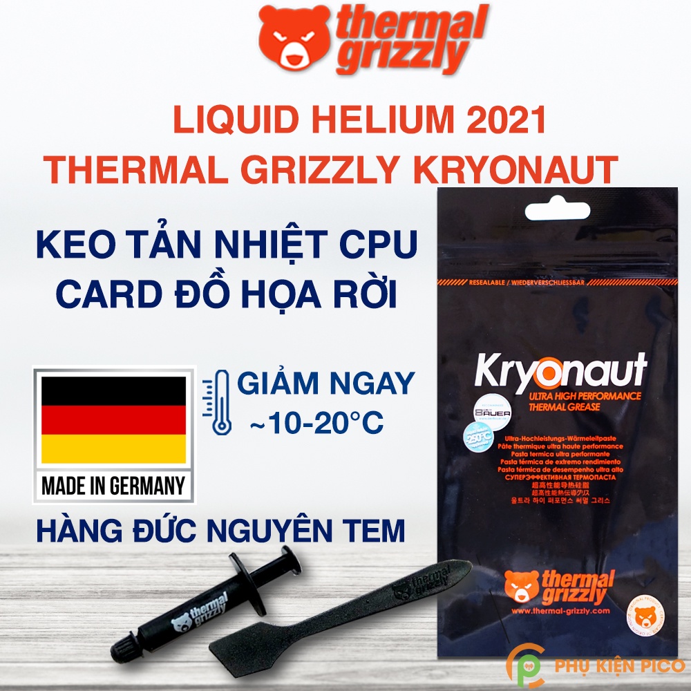Keo tản nhiệt Thermal Grizzly Kryonaut  liquid helium 1 gram - Kem tản nhiệt Thermal Grizzly Conductonaut kim loại lỏng