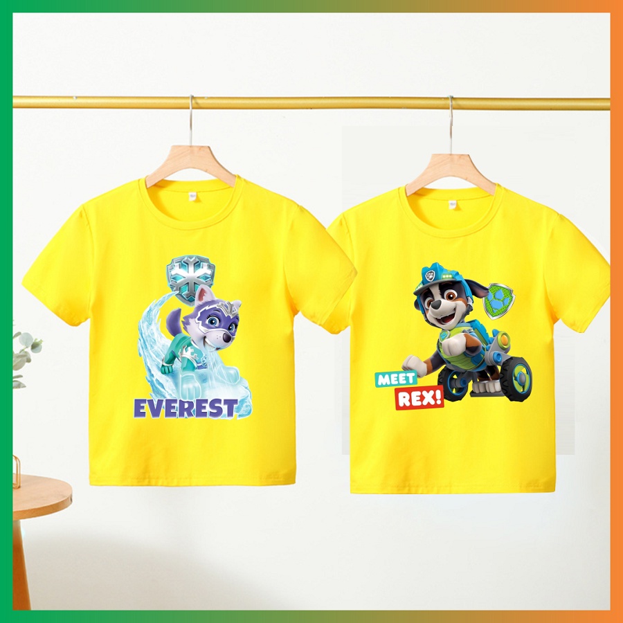 Áo Paw Patrol Áo thun màu vàng in hình đội chó cứu hộ đủ size cho bé trai bé gái
