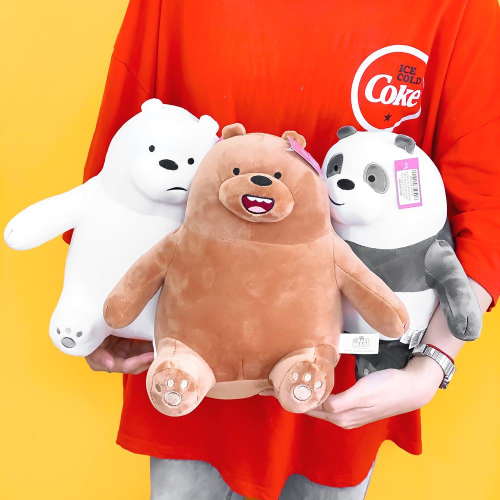 GẤU BÔNG ANH EM NHÀ GẤU WE BARE BEARS  VẢI MINISO SIÊU MỊN, HÀNG LOẠI 1