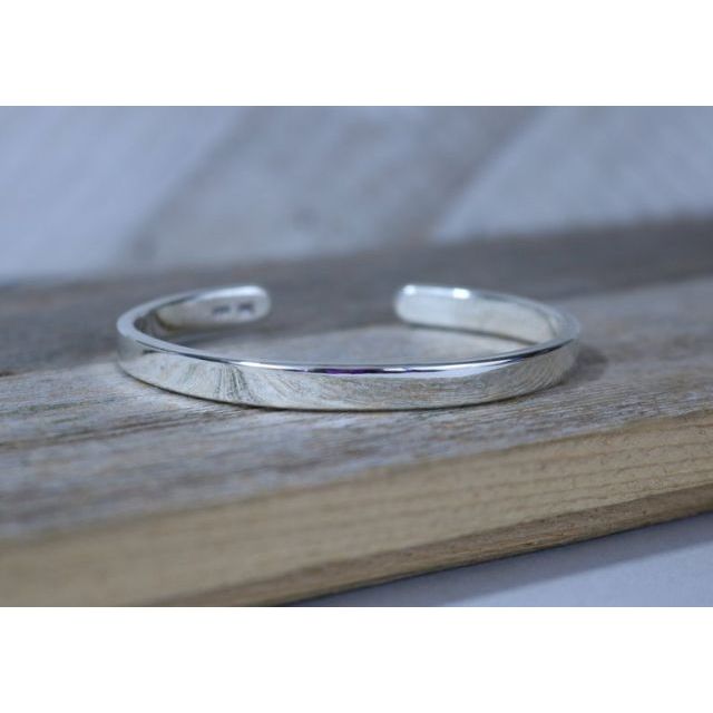 Vòng bạc trơn nam nữ khắc chữ tùy ý_Moon Jewel