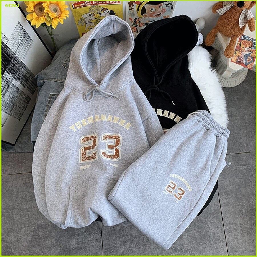 (SALE XẢ KHO CUỐI NĂM ) Set HOODIE gồm áo nỉ bông kèm quần ống bo - Phong cách hàn quốc HOT 2021