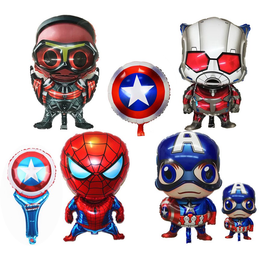 bong bóng kiếng siêu nhân người nhện người kiến 80cm Happy Birthday party decorations antman captain spiderman