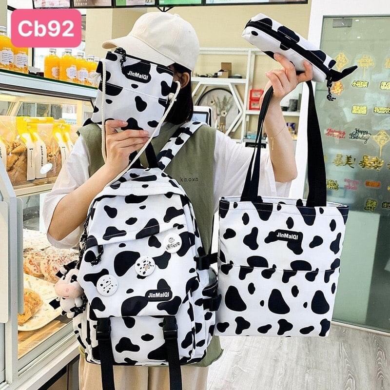 Set 4 Món Balo Túi Thời Trang Đi Học Giá Rẻ_CB92