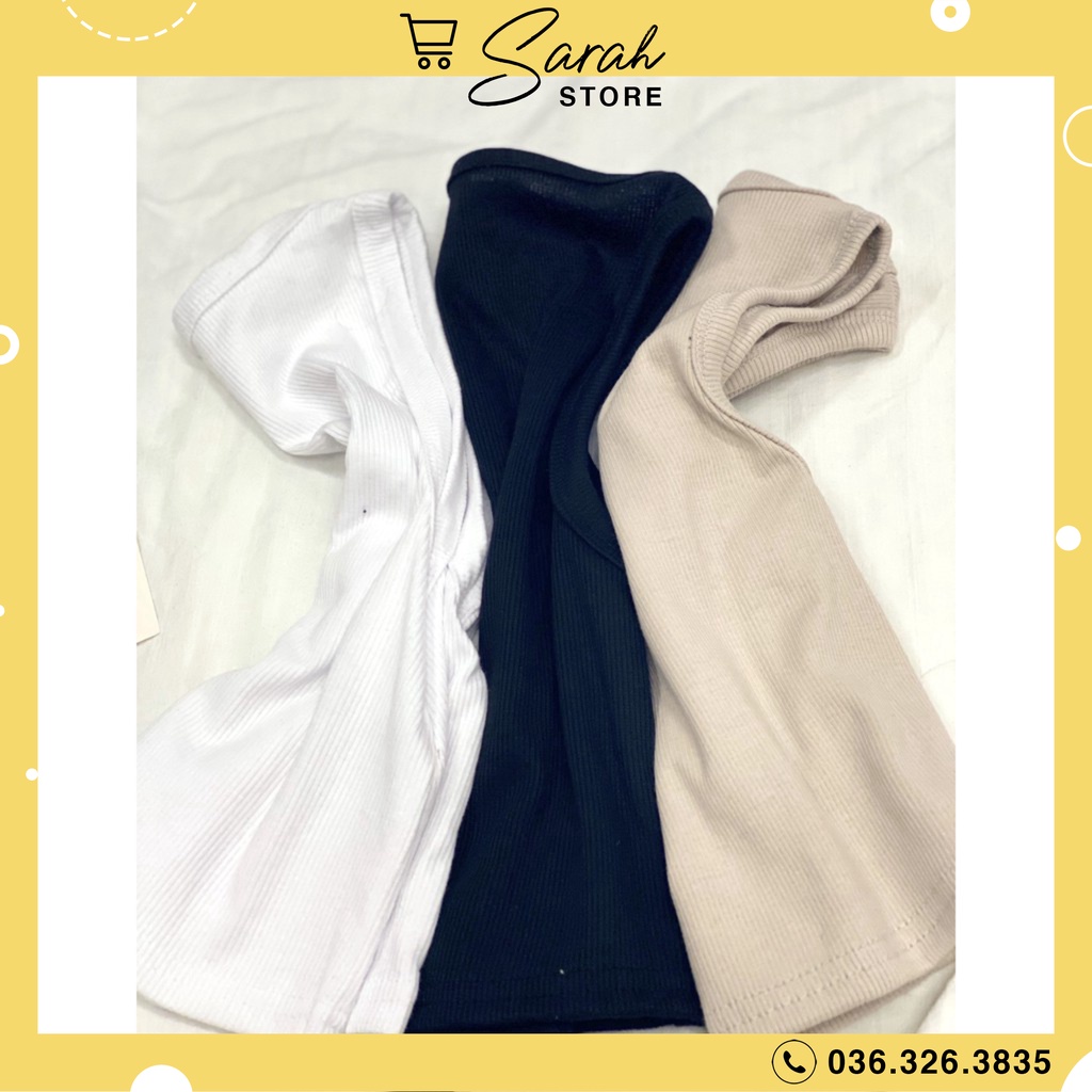 Áo Ba Lỗ Nữ Croptop Thun Tăm Ôm Body Trơn Màu ĐEN | TRẮNG | Da | Ghi Ulzzang