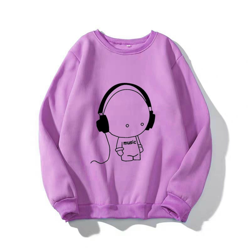 [FREESHIP_50K] Áo sweater nam nữ in hình Cậu Bé Nghe Nhạc dễ thương, chất nỉ dày dặn, hợp làm áo cặp William - DS122 | BigBuy360 - bigbuy360.vn