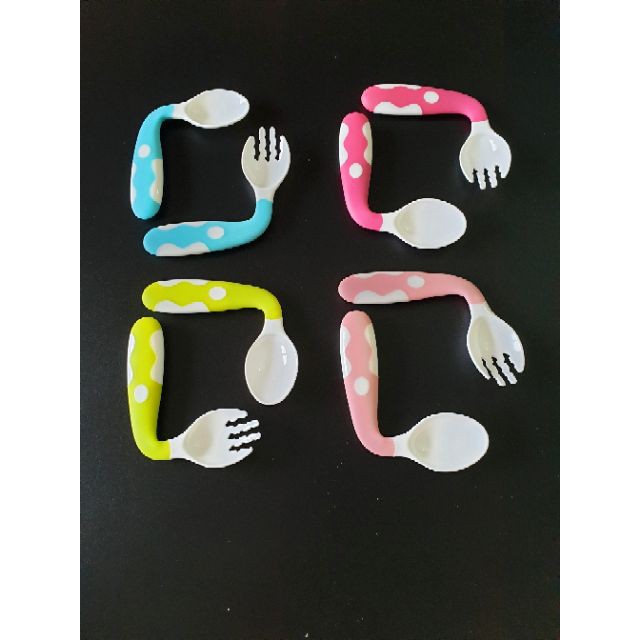 [Hot] [Có hộp đựng] bộ thìa dĩa ăn dặm uốn dẻo mọi tư thế