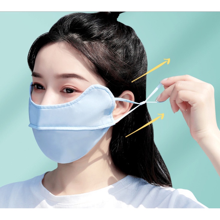 Khẩu trang vải che nắng chống bụi kháng khuẩn thoáng khí có nút chỉnh dây cao cấp KT01