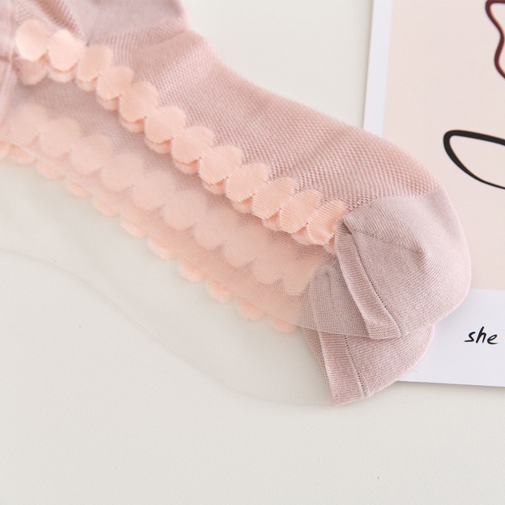 Tất lưới cổ thấp trong suốt họa tiết dễ thương xinh xắn thời trang mùa hè cho nữ