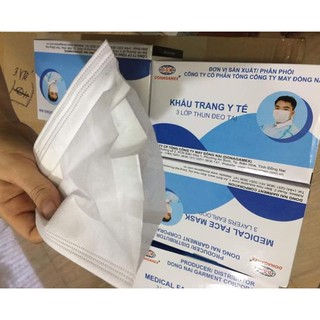 Khẩu trang y tế 3 lớp kháng khuẩn công ty DONAGAMEX, 50 cái/hộp. Được Bộ y tế chứng nhận tiêu chuẩn chất lượng.