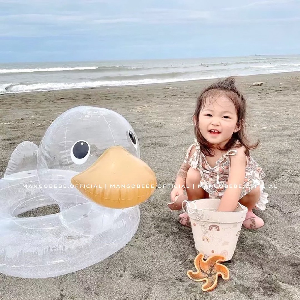 Phao Vịt con trong suốt, xỏ chân, chống lật an toàn cho bé