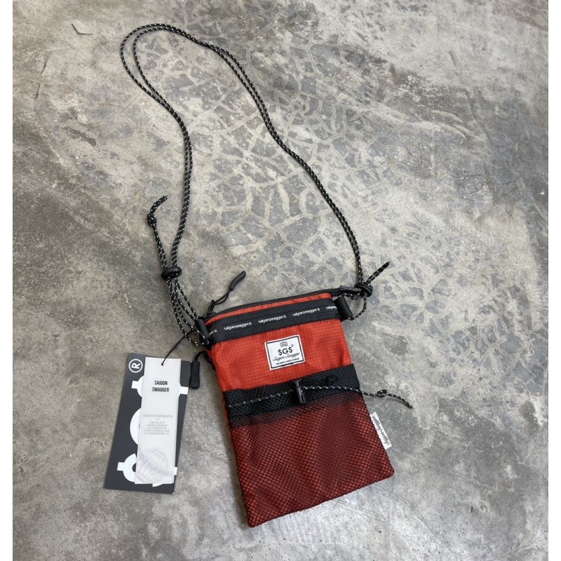 Túi Đeo Chéo Nam, Nữ Dọc Saigon Swagger Phối Lưới SAIGON SWAGGER® SGS Side Mini Bag-Vải Sợi Nylon Trượt Nước