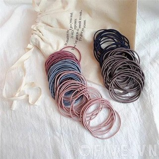 Set 100 dây buộc tóc túi zip