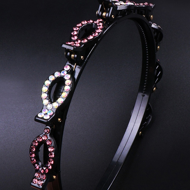 Băng Đô Cài Tóc Dạng Bện Hai Lớp Đính Đá