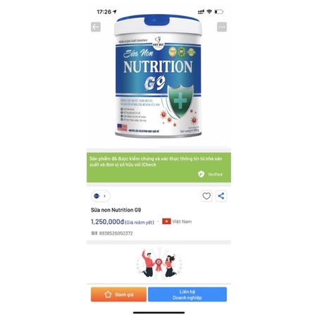 Sữa non ALPHA LIPIT GOLD NUTRITION G9 - Hỗ trợ nâng cao sức đề kháng, hỗ trợ tặng cường tiêu hóa