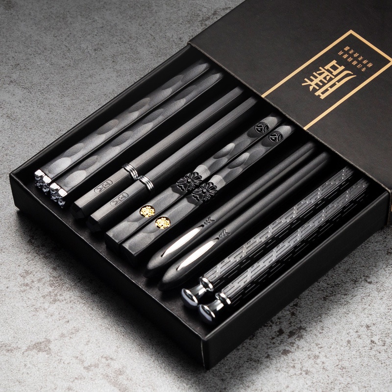 Set 5 Đôi Đũa Hợp Kim Chịu Nhiệt Cao Chống Trượt Tiện Dụng