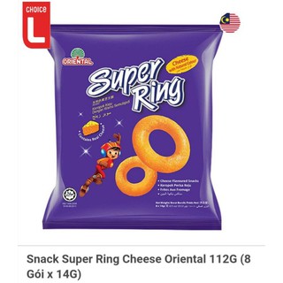 Snack Super Ring Cheese / Cheese Balls 112G ( 1 gói to này sẽ có 8 gói nhỏ ở trong nhé ạ). Hàng có sẵn