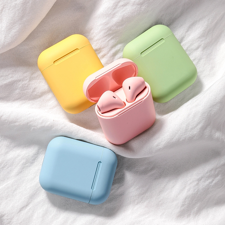 INS Popular Sweet Macaron Color i12 tws Bluetooth 5.0 Earphone Wireless Sport Headset phones Earbuds