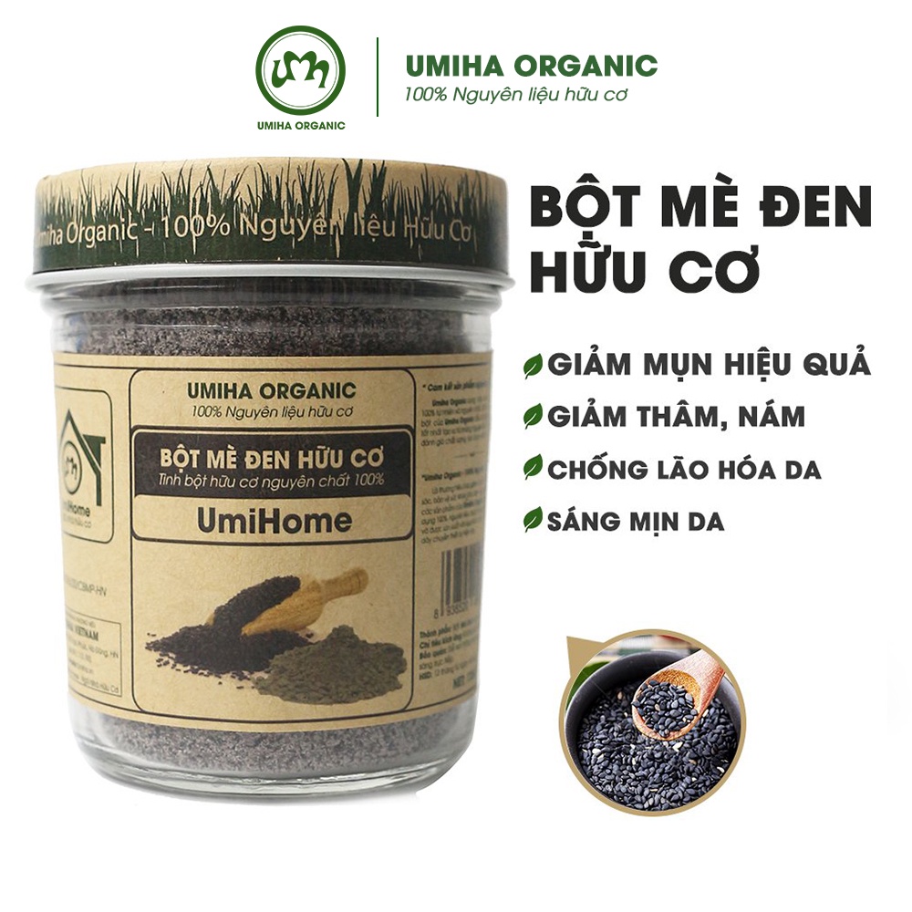 Bột đắp mặt nạ Mè Đen nguyên chất UMIHOME 135G dùng dưỡng da trắng mịn, ngăn ngừa nếp nhăn, giảm mờ thâm