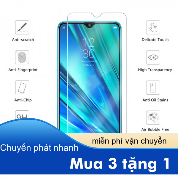 Kính Cường Lực Che Phủ Toàn Màn Hình Cho OPPO A1 A3 A5 A8 A9 A11 A12 A15 A31 A32 A33 A39 A3s A5s A12e Ace2 2018 2019 2020