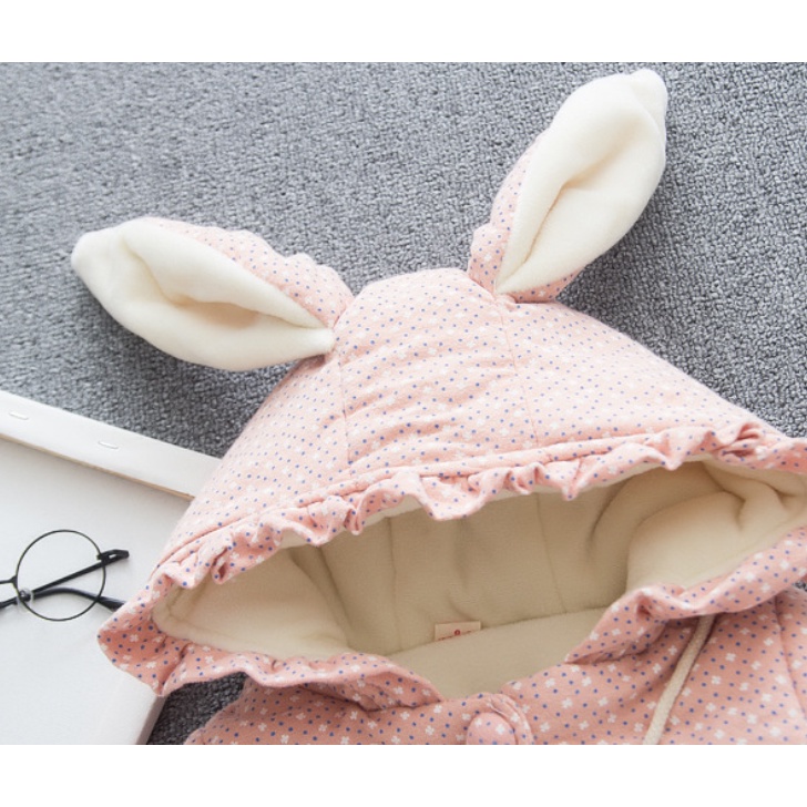 Áo Khoác Cotton Dày Dặn Có Mũ Trùm Xinh Xắn Theo Phong Cách Mùa Đông Dành Cho Bé Gái