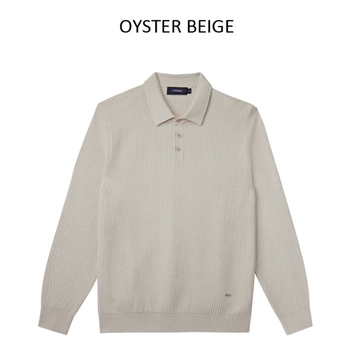Áo polo len dày tay nam pha Cashmere Cremiux 6 màu nam tính