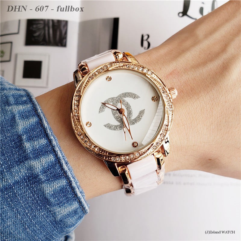 Đồng hồ nữ Chanel cao cấp mặt tròn 36mm dây kim loại gắn đá DHN607 Shop404 | BigBuy360 - bigbuy360.vn