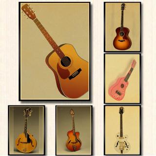Áp Phích Trang Trí Nội Thất Hình Đàn Guitar Cổ Điển