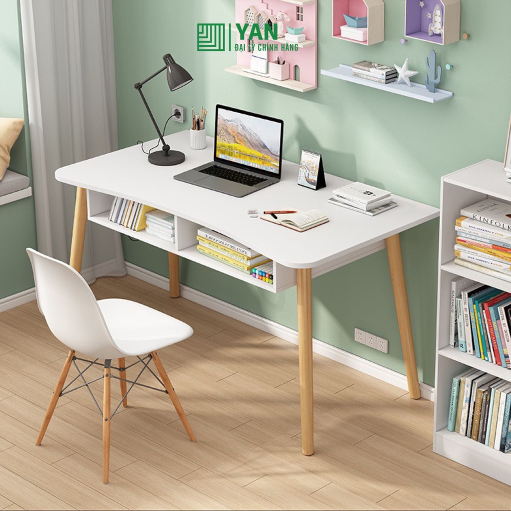 Bàn học bàn làm việc kèm hộc tủ 2 ngăn gỗ - gp185