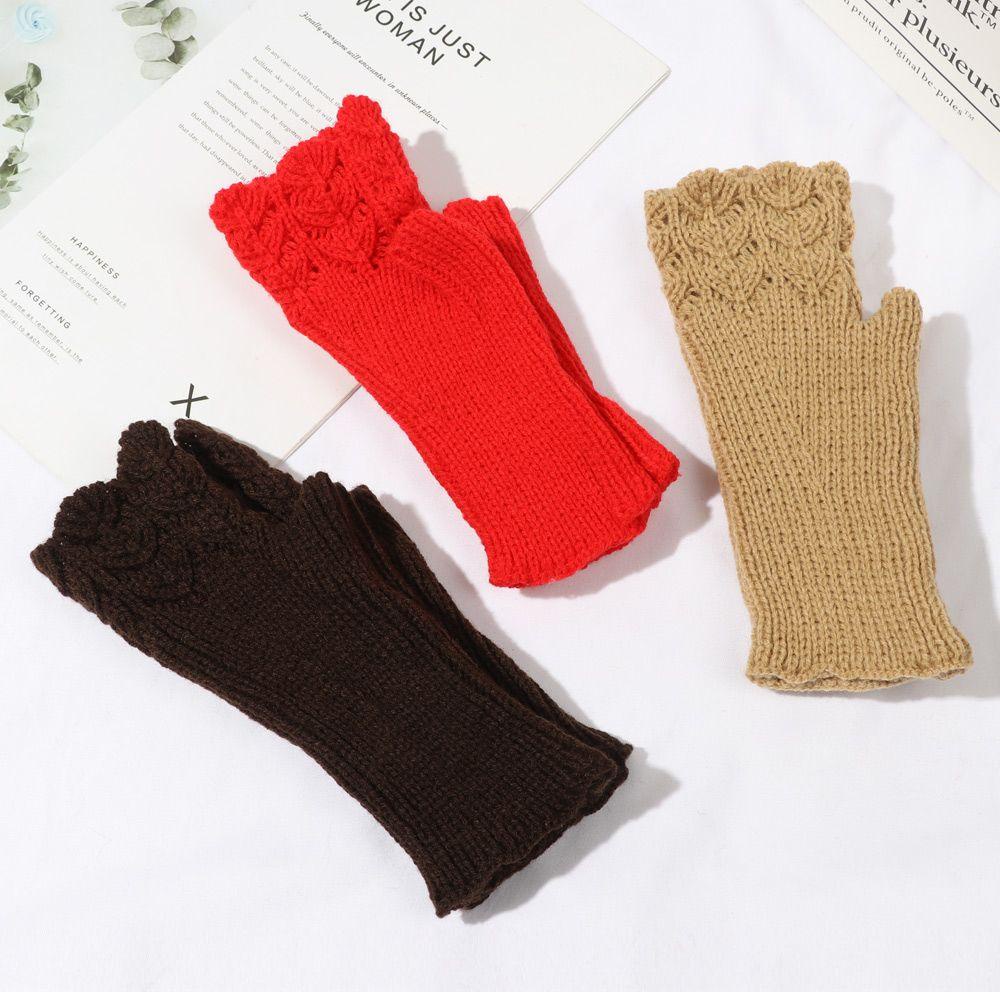 Găng Tay Dệt Kim Co Giãn Màu Sắc Ngọt Ngào Thời Trang