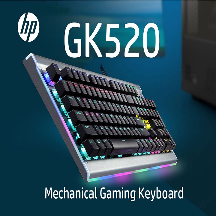 Bàn phím cơ chơi game cao cấp chính hãng HP có LED RGB  Blue Switch - Bàn Phím Cơ cao cấp HP