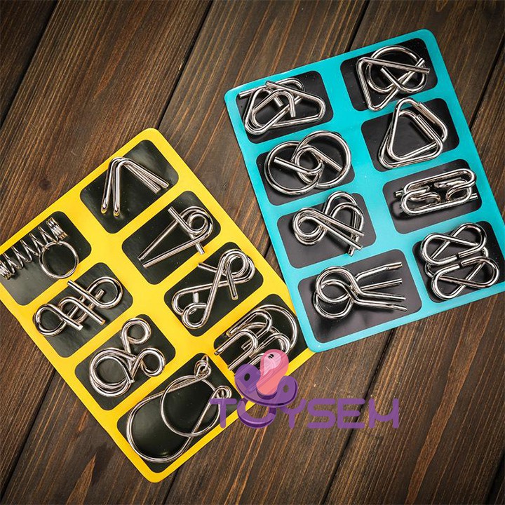 Đồ chơi tháo luồng lắp vòng kim loại trí tuệ Nhật Bản 8 món Toysem dành cho trẻ từ 3 tuổi - Quà tặng sinh nhật cho bé