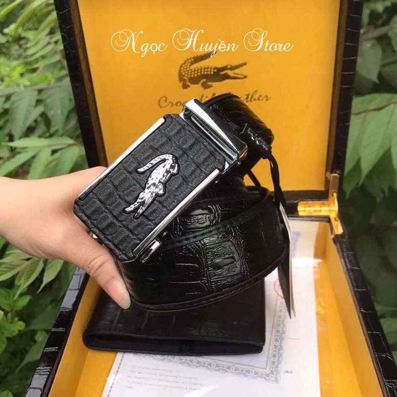 ⚜️𝑭𝑼𝑳𝑳𝑩𝑶𝑿⚜️Combo set thắt lưng ví da nam vân cá sấu hàng cao cấp, thiết kế sang trọng nam tính, Tặng hộp da xịn loại 1