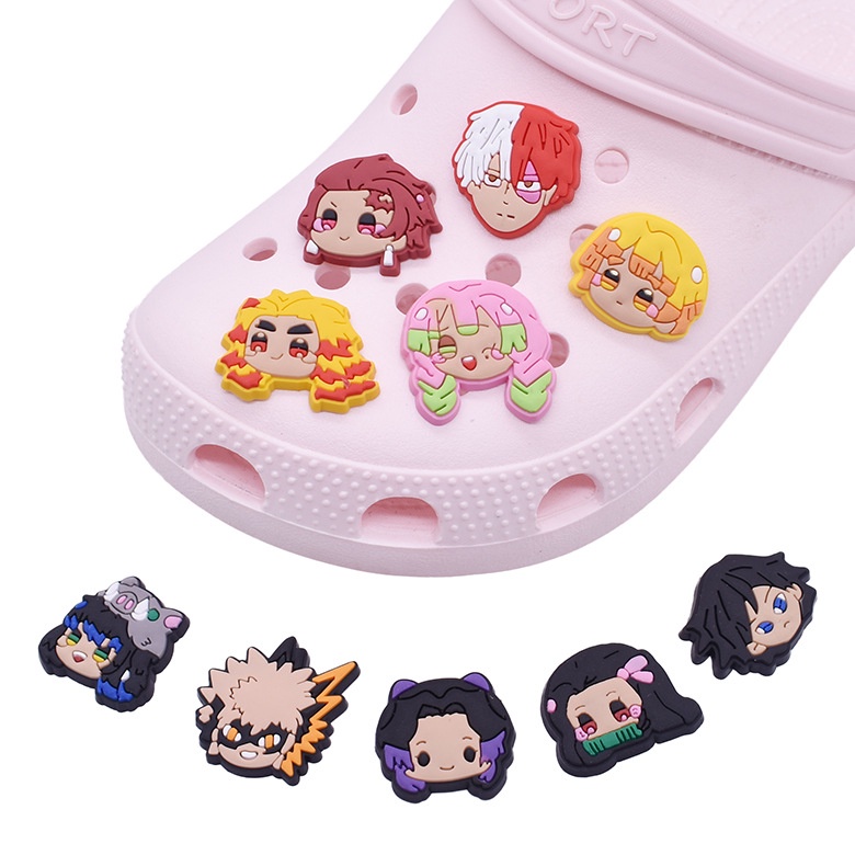 CROCS Nút Bấm Trang Trí Giày Dép Crocss Jibbitzpins demon slayer diy