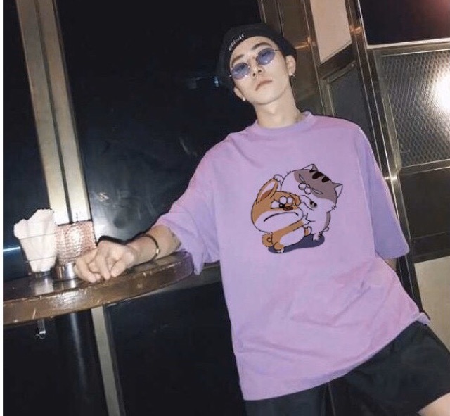 ÁO THUN NAM NỮ TAY LỠ IN HÌNH MÈO NHÉO CHÓ | BigBuy360 - bigbuy360.vn