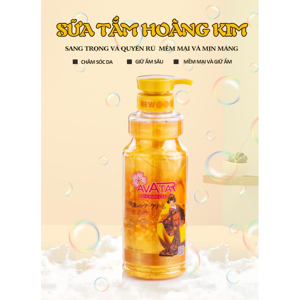 [Mã FMCG8 - 8% đơn 250K] Sữa tắm hoàng kim nano avatar 900ml loại bỏ hắc tố cho làn da sáng đều màu và sáng tự tin hơn