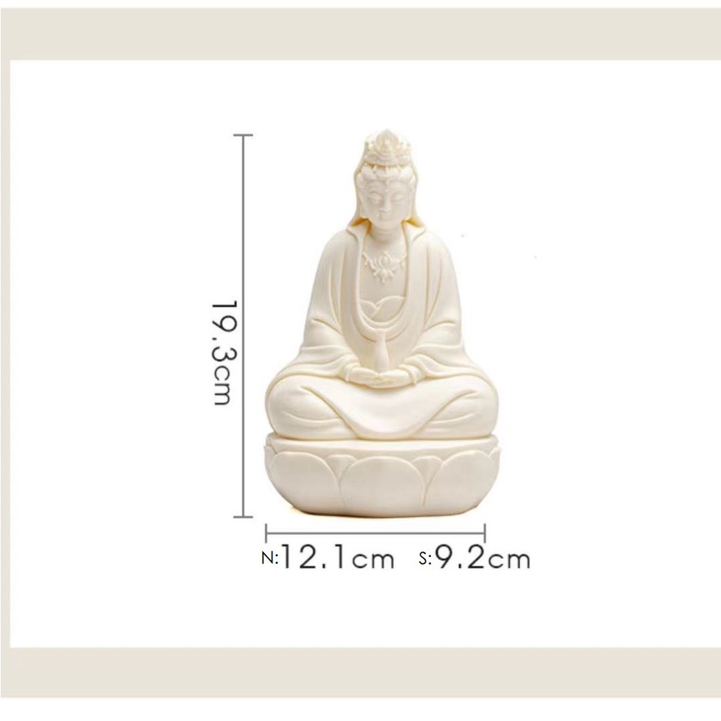 Tượng Quan Âm Bồ Tát gốm Đức hóa cao cấp cao 14 / 19 cm - Tự Thanh