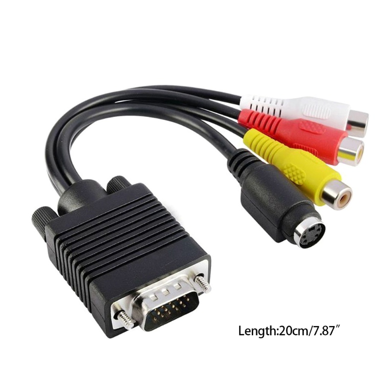 Cáp chuyển đổi vga sang av vga cho máy tính tv vga sang 3 rca + s