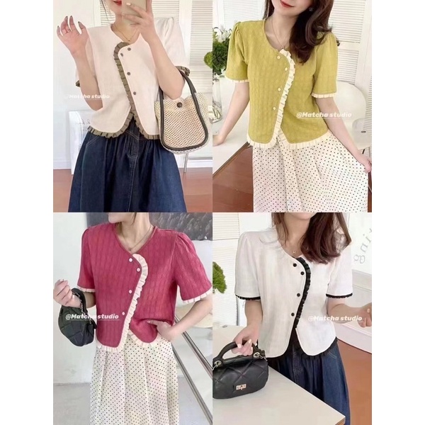 951. ÁO KIỂU VIỀN BÈO TAY NGẮN